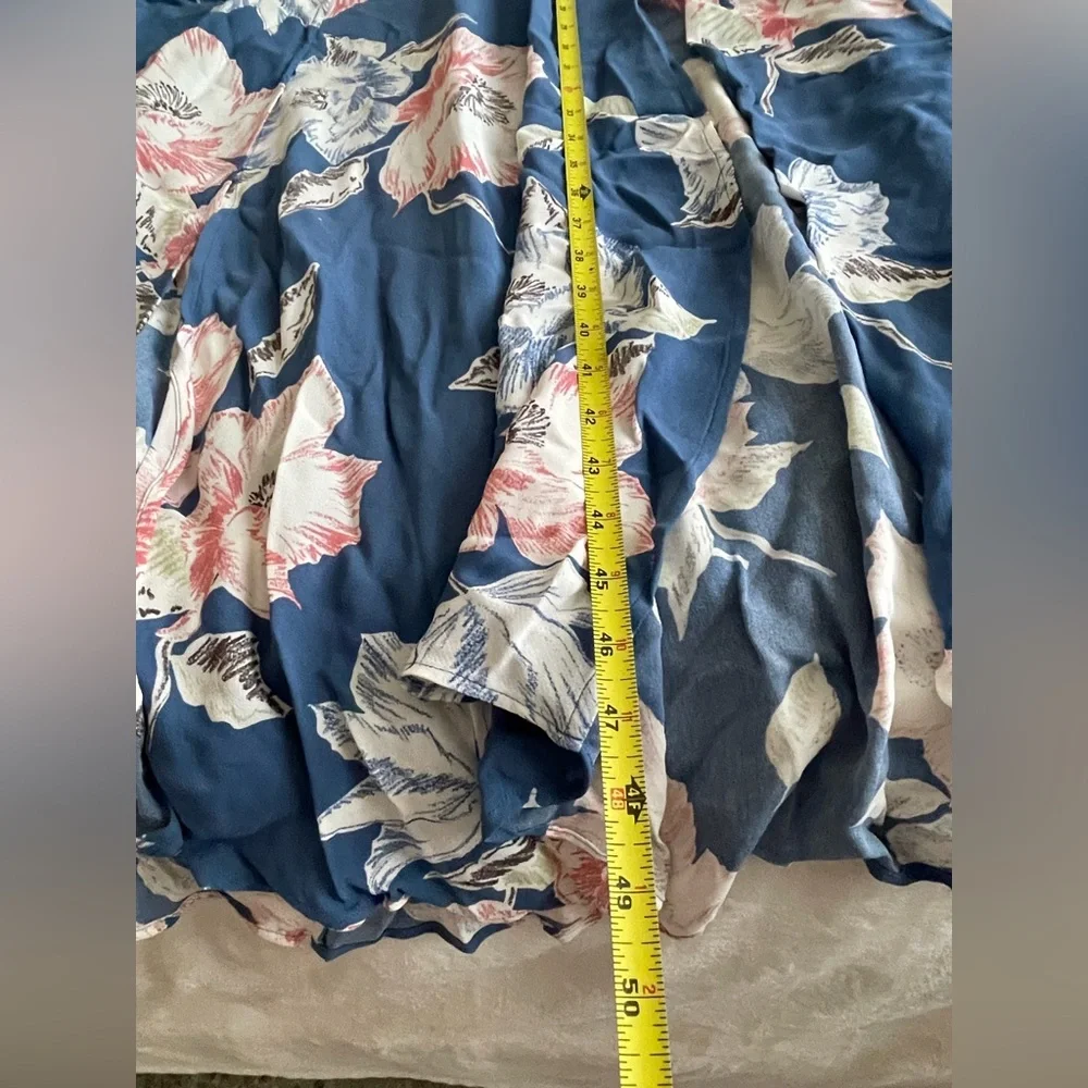 French connection Blue Maxi Dress with Pink & White Blooms - Picture 5 of 8